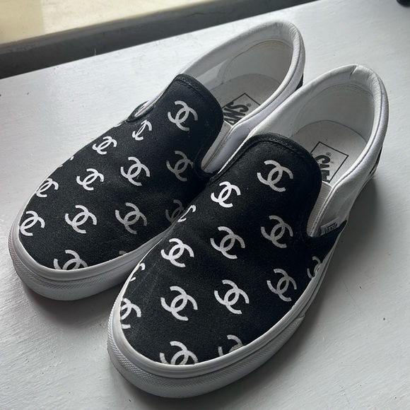 Custom Vans x Chanel Slip Ons - Picture 1 of 5